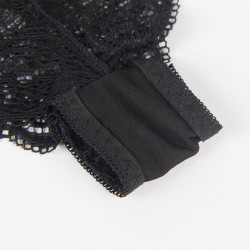 Subblime - 953911 Chemisier De Nuit En Soie Et Dentelle + Culotte Noire S/M